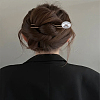 2Pcs 2 Styles Zinc Alloy and ABS Pearl Hairpin OHAR-LP0002-14-1