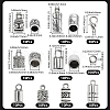 80Pcs 8 Styles Tibetan Style Alloy Cord End FIND-SC0020-98C-2