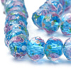 Handmade Gold Sand Lampwork Beads Strands LAMP-R141-8mm-04-2