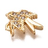 Brass Micro Pave Clear Cubic Zirconia Charms ZIRC-C020-48-10