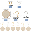DIY Flat Round Wooden Dangle Earring Making Findings Kits DIY-SP0004-99-2