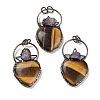 Natural Tiger Eye & Amethyst Big Pendants G-A221-04F-1