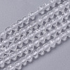 Natural Quartz Crystal Beads Strands X-G-F596-44-4mm-1