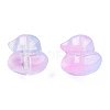 Transparent Spray Painted Glass Beads GLAA-N035-023-G03-3