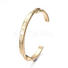 Word The Time is Now Brass Open Cuff Bangle for Women BJEW-S118-137G-3