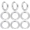 12 Pairs 202 Stainless Steel Huggie Hoop Earrings with 316 Surgical Stainless Steel Pins EJEW-SC0001-40P-1