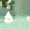 50Pcs 5 Styles Brass Textured Curved Tube Beads KK-PH0013-33-2