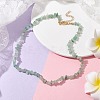 Natural Green Aventurine Chip Beaded Necklace NJEW-JN04616-14-2