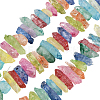 2 Strands Natural Dyed Quartz Pointed Stick Beads Strands G-PA0001-77-1
