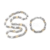 PVD Vacuum Plating 201 Stainless Steel Oval Link Chain Necklace & Bracelets Set SJEW-G083-16GP-1