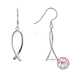 Rhodium Plated 925 Sterling Silver Earring Findings STER-F048-38P-1