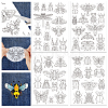 4 Sheets 11.6x8.2 Inch Stick and Stitch Embroidery Patterns DIY-WH0455-105-1