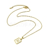 Ion Plating(IP) Rectangle with Initial Letter 304 Stainless Steel Pendant Necklace NJEW-R265-04G-H-3