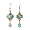Lantern 304 Stainless Steel Synthetic Imperial Jasper Dangle Earrings EJEW-MZ00609-01-1