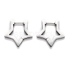 304 Stainless Steel Star Huggie Hoop Earrings STAS-H156-05P-2
