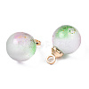 Two Tone Transparent Spray Painted Glass Pendants GLAA-N035-020A-C02-3