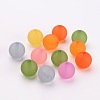 Transparent Frosted Acrylic Round Beads Mix X-PL720M-2