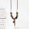 Alloy Pendant Waxed Cord Necklaces FS-WGBC2DA-04-1