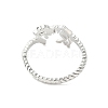 Dinosaur Skeleton Brass Open Cuff Ring for Women RJEW-A040-02P-3