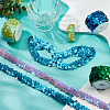   10 Yards 5 colors Sparkle Plastic Paillette Elastic Beads OCOR-PH0002-15-4