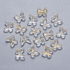 Two Tone Transparent Spray Painted Glass Charms X-GLAA-T016-22D-1