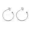 Brass Half Hoop Earrings KK-R112-041B-P-NF-2