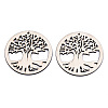 Undyed Natural Wooden Big Pendants WOOD-N007-025-1