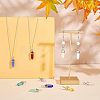 10Pcs 10 Colors Bullet Glass Pointed Pendants GLAA-FH0001-49-5