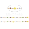 Faceted Cube Glass & Round Beaded Chains CHC-G018-03KCG-03-2