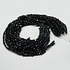 Black Faceted Glass Beads Strands X-GLAA-D019-36-2