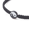 2Pcs 2 Color Acrylic Yin Yang Braided Bead Bracelets Set BJEW-JB09406-3