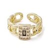 Brass with Cubic Zirconia Adjustable Rings RJEW-K257-61G-2