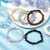 12 Constellation Natural Mixed Gemstone Chip Beaded Stretch Bracelets Sets for Women Men BJEW-JB10264-08-5
