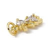 Brass Micro Pave Cubic Zirconia Charms ZIRC-F132-22G-3