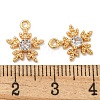 Flower Brass Micro Pave Cubic Zirconia Pendants KK-N254-102G-01-3