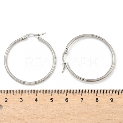 Tarnish Resistant 304 Stainless Steel Hoop Earrings X-EJEW-F105-08P-1