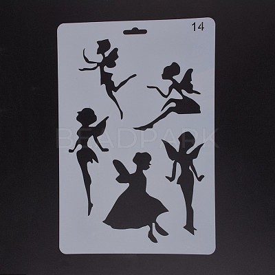 Plastic Reusable Drawing Painting Stencils Templates DIY-F018-B14-1