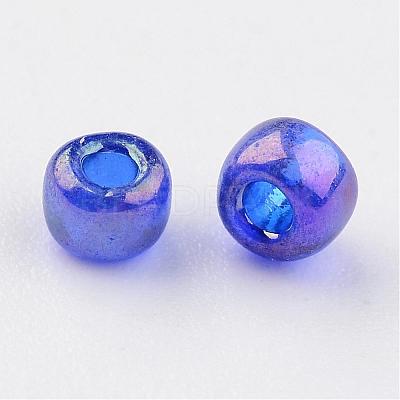 Round Transparent Colors Rainbow Glass Seed Beads X-SEED-A007-3mm-168-1