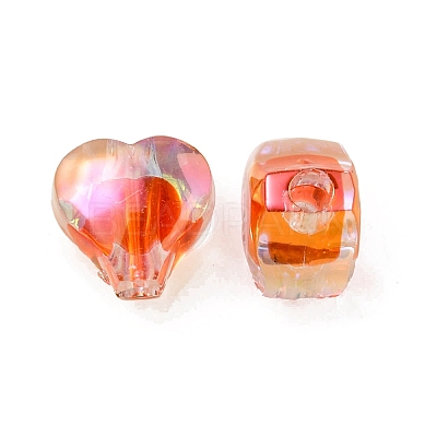UV Plating Rainbow Iridescent Acrylic Beads OACR-F004-05C-1