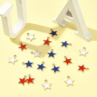 20Pcs 3 Colors Alloy Enamel Pendants ENAM-FS0003-53-1