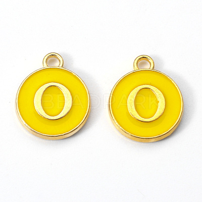 Golden Plated Alloy Enamel Charms X-ENAM-S118-09O-1