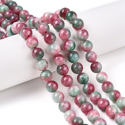 Dyed Natural White Jade Beads Strands G-T138-8mm-210-24-1