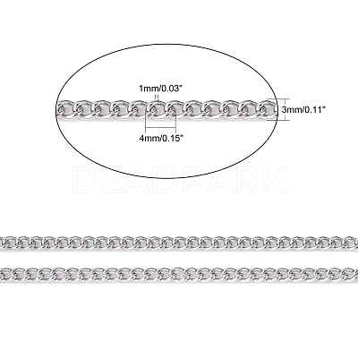 Tarnish Resistant 304 Stainless Steel Curb Chains CHS-R008-05-1
