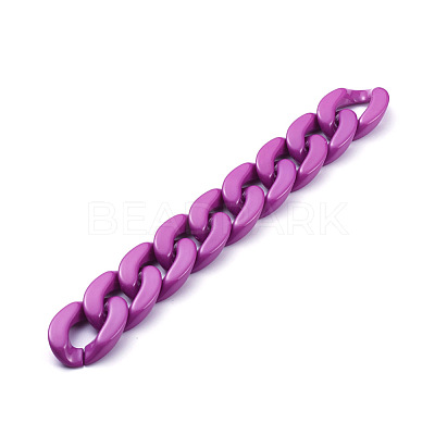 Handmade Opaque Acrylic Curb Chains AJEW-JB00564-03-1