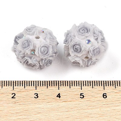 Acrylic Handmade Luminous Polymer Clay Rhinestone Beads CLAY-H003-07E-1
