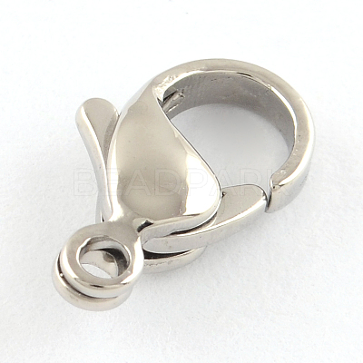 Tarnish Resistant Polished 316 Surgical Stainless Steel Lobster Claw Clasps STAS-R072-14A-1