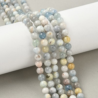 Natural Aquamarine Beads Strands G-D327-A01-7mm-1