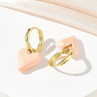 Brass Enamel Dangle Hoop Earrings for Women KK-CBA760A-06G-01-1