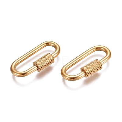 Ion Plating(IP) 304 Stainless Steel Screw Carabiner Lock Charms X-STAS-K192-01G-1