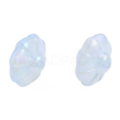 Rainbow Iridescent Plating Acrylic Beads OACR-N010-071-1